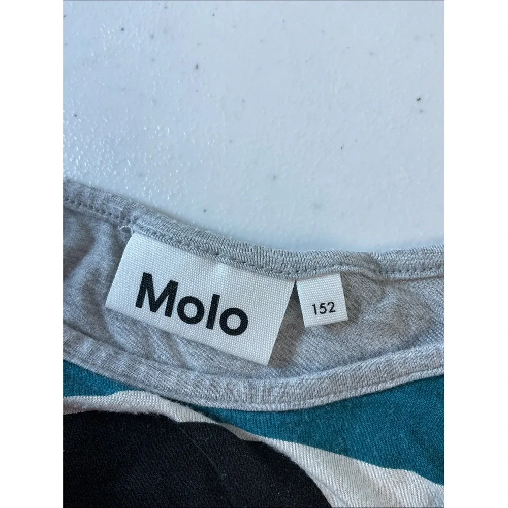 Lot of 2 Molo Tops Sz 11/12 Long Sleeve Jersey T Knit Sweater Art Striped Wool